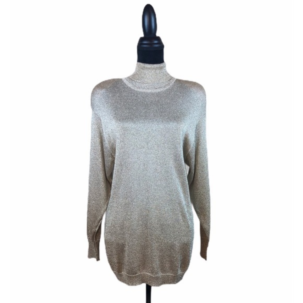 Women’s Vintage Suzelle Gold Metallic Knit Blouse